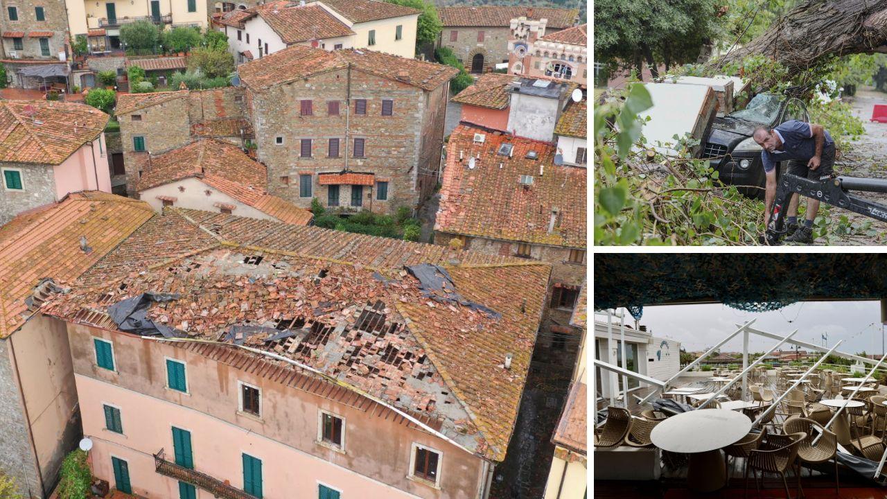 Maltempo in Toscana: tre persone salvate da una frana, strage di alberi e tetti scoperchiati per il forte vento – Il bilancio dei danni