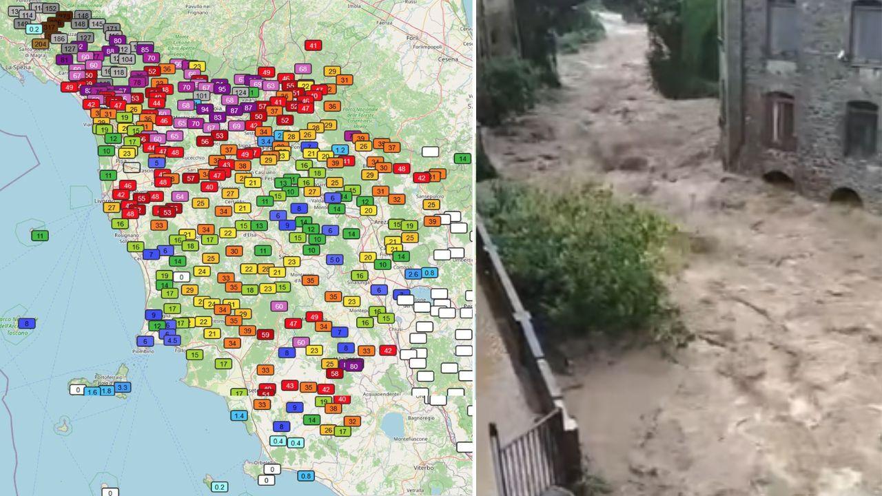 Maltempo in Toscana, a Bagnone caduti 265 di pioggia in tre ore. Il Lamma: «Valori sbalorditivi, la sfida è l’adattamento»