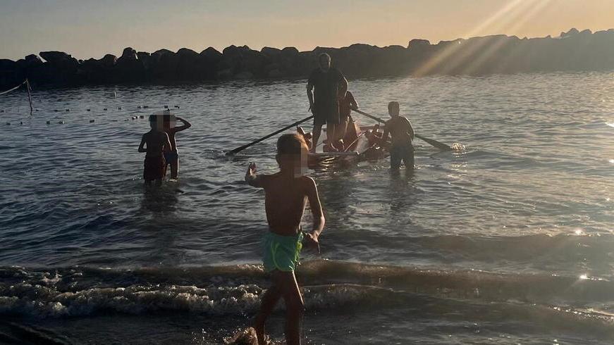 Un momento del salvataggio