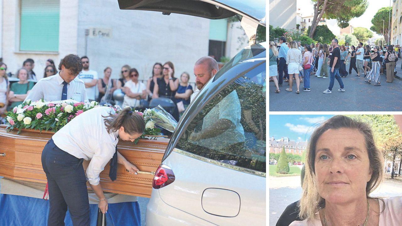 La folla al funerale di Roberta Celli (foto Stick) e una foto della professoressa