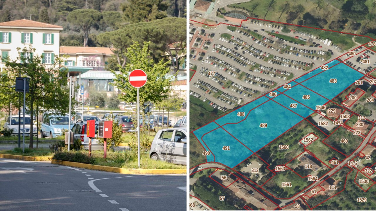 
	A sx il parcheggio del&nbsp;Meyer, a dx l'area in cui vorrebbe allargare i parcheggi

