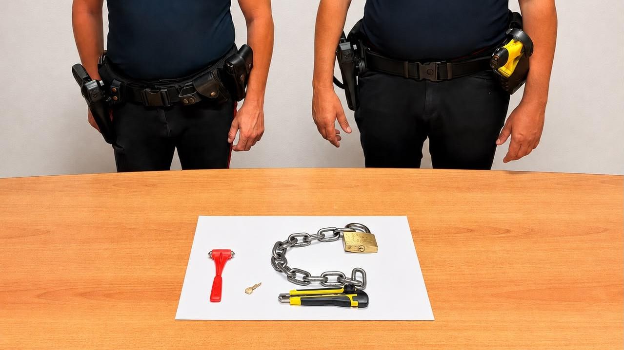 In giro per Olbia con un martelletto frangivetro e una catena: denunciati dai carabinieri