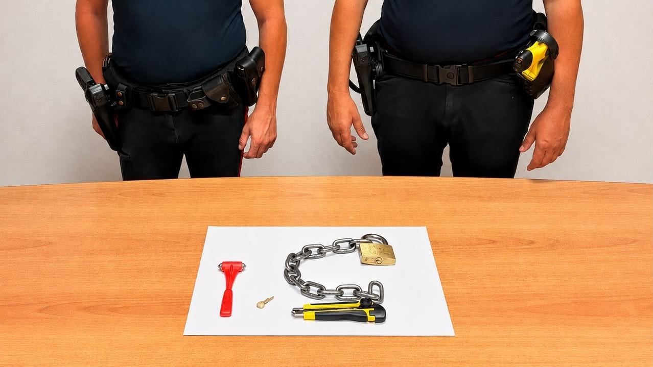 In giro per Olbia con un martelletto frangivetro e una catena: denunciati dai carabinieri