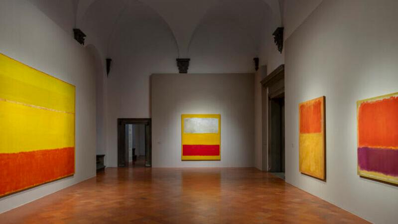 Una delle sale della mostra di Rothko a Palazzo Strozzi