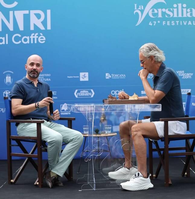 Andrea Bocelli, a destra, con Roberto Mogranzini (foto Iacopo Giannini)