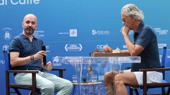 Andrea Bocelli, a destra, con Roberto Mogranzini (foto Iacopo Giannini)