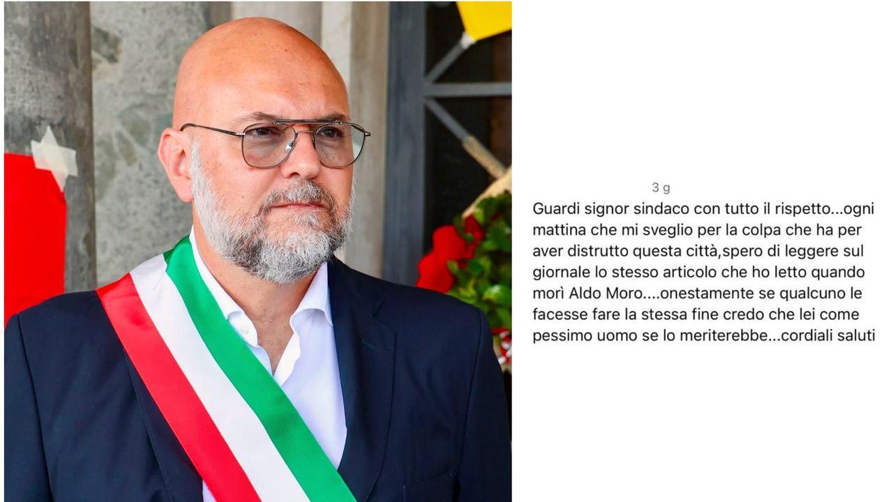 Il post con le minacce al sindaco Mezzetti