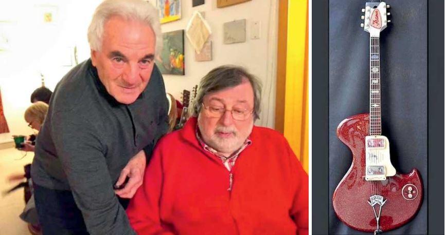 
	Gianfranco Borghi accanto a Guccini e la storica chitarra Rock Oval

