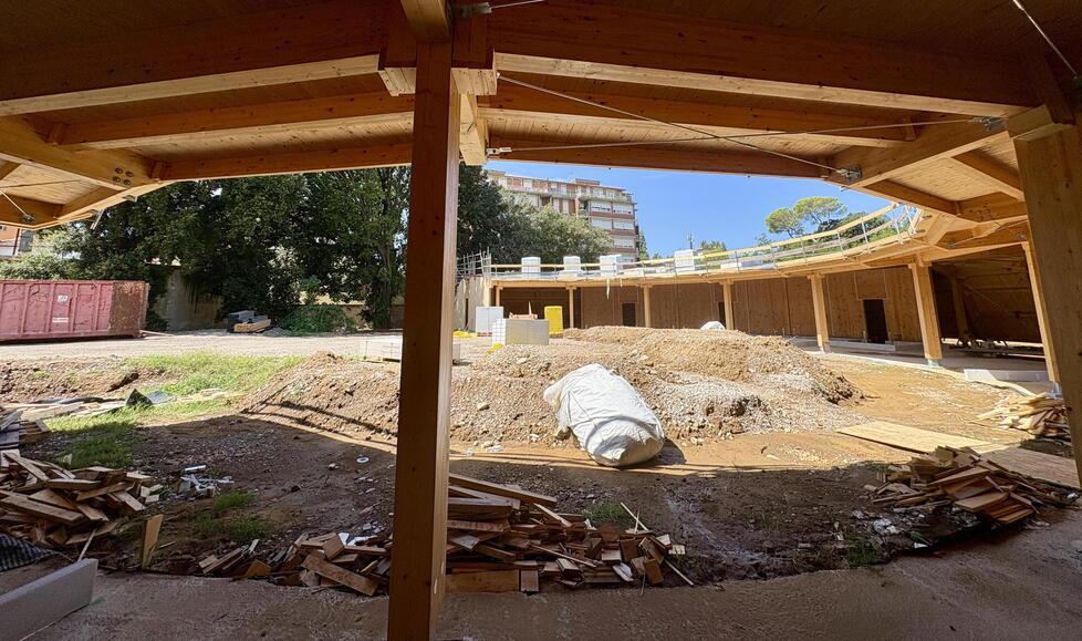 
	Lo&nbsp;stato attuale della nuova struttura dell&rsquo;asilo Pirandello (foto Stick)

