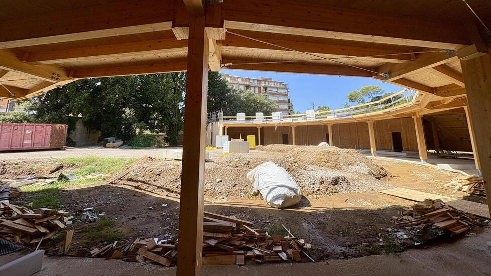 Lo stato attuale della nuova struttura dell’asilo Pirandello (foto Stick)
