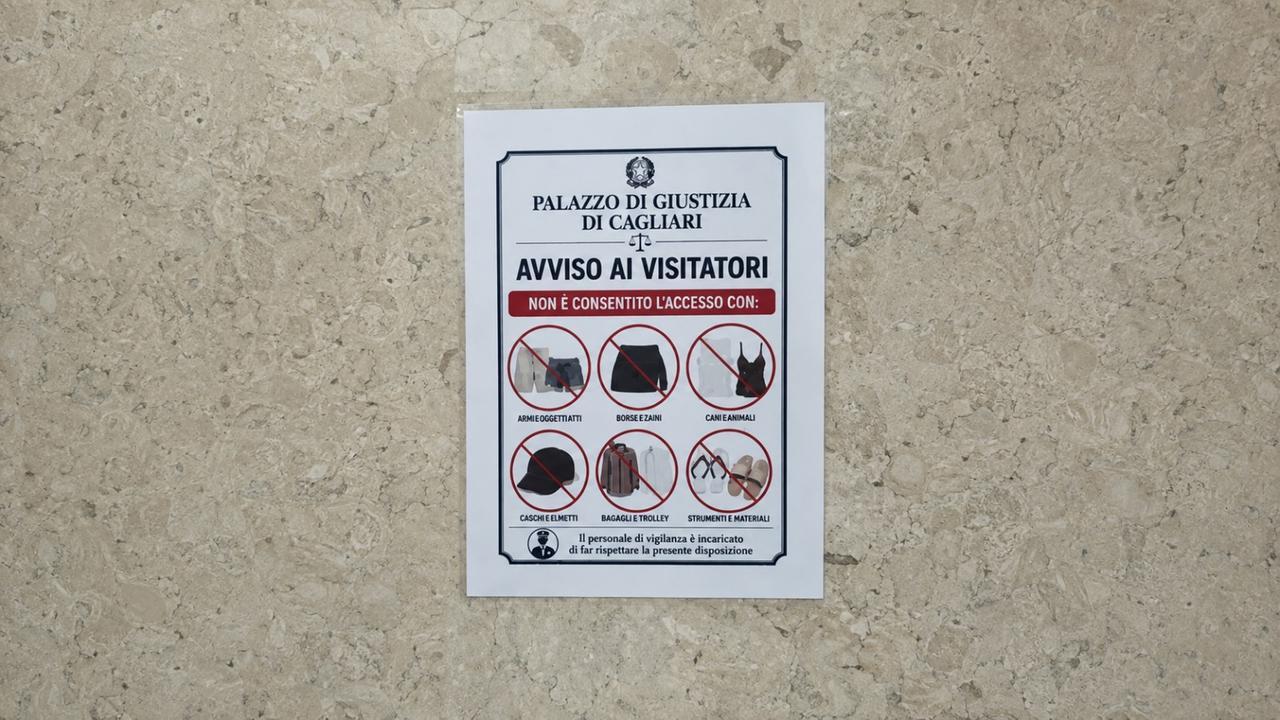 
	Il manifesto affisso in tribunale a Cagliari

