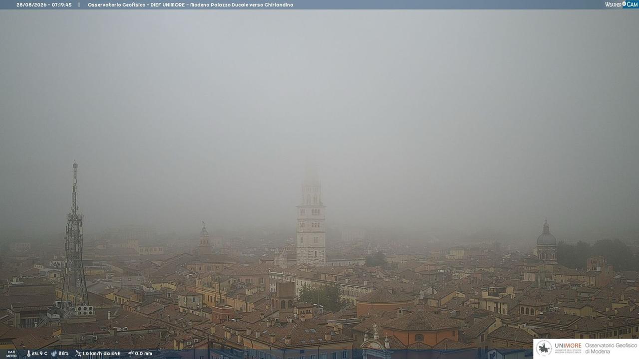 Afa, nebbia e sabbia del Sahara: «A Modena un’umidità da città tropicali»