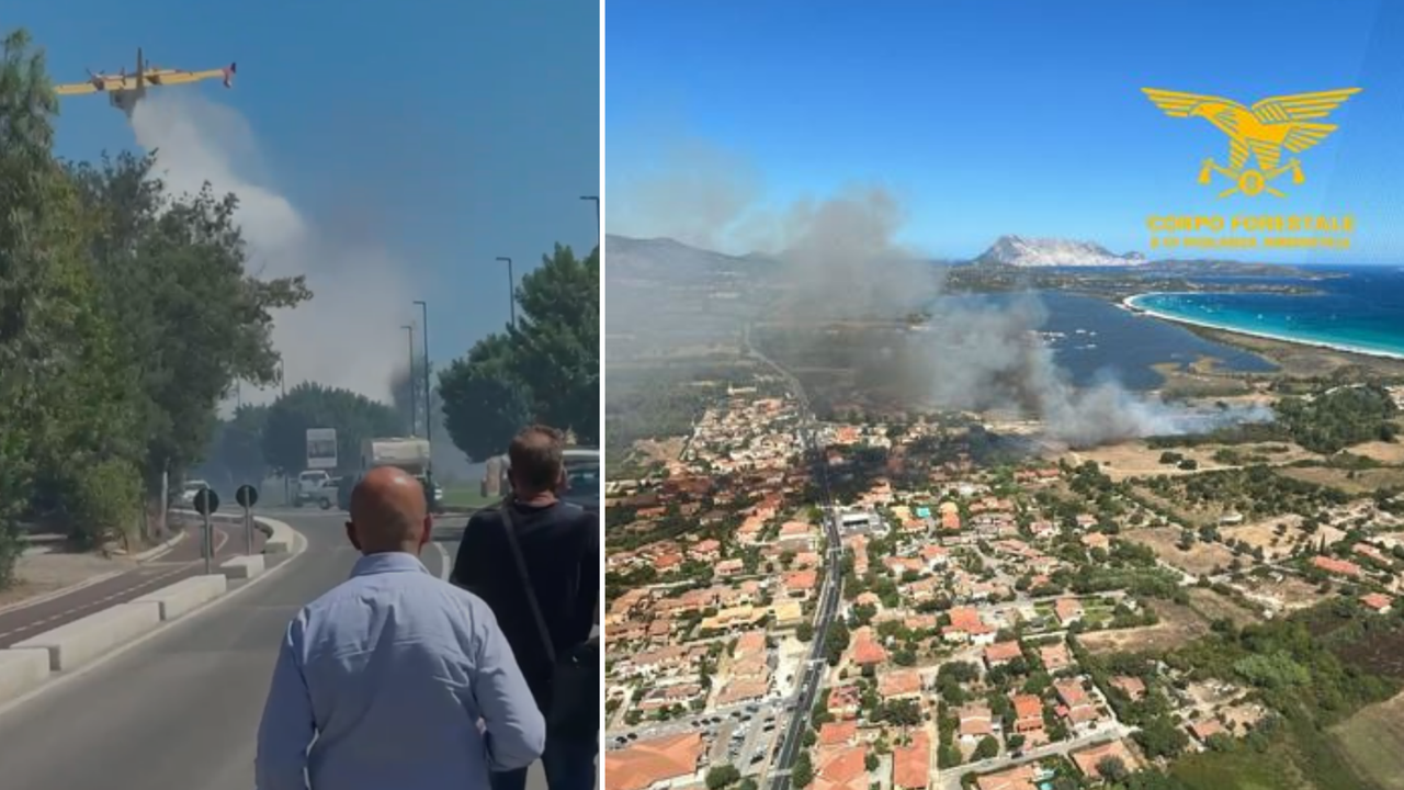 San Teodoro, grosso incendio vicino a La Cinta: evacuata un’azienda agricola, in volo elicottero e Canadair