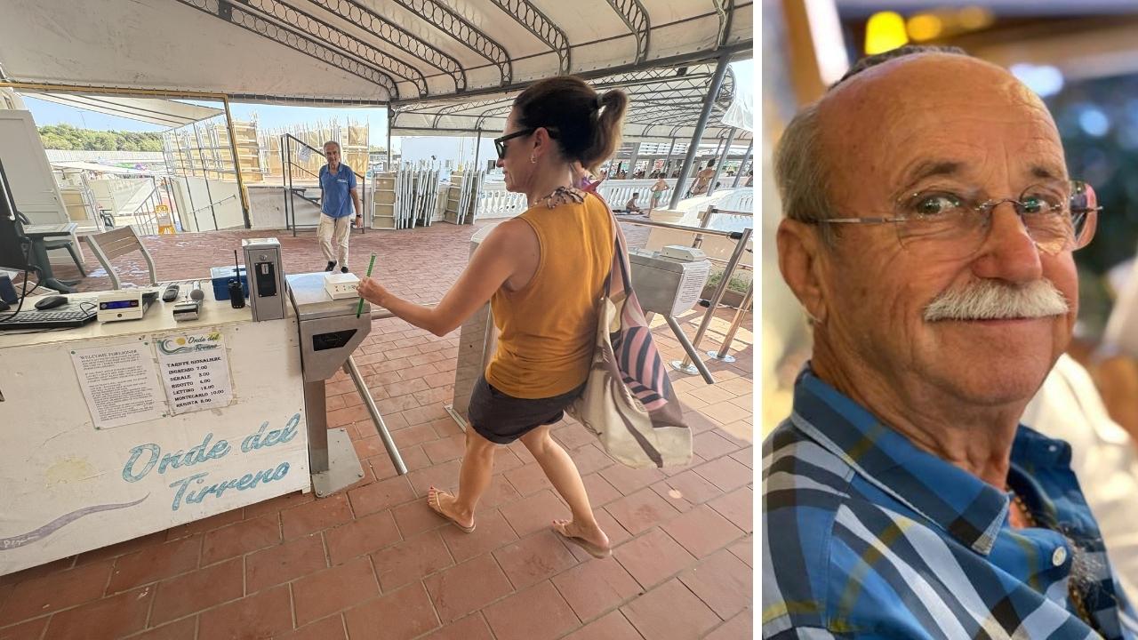 
	I tornelli ai bagni Onde del Tirreno a Livorno e a destra Giachetti

