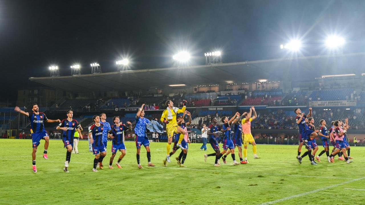 Nerazzurri in festa dopo la vittoria con il Catanzaro