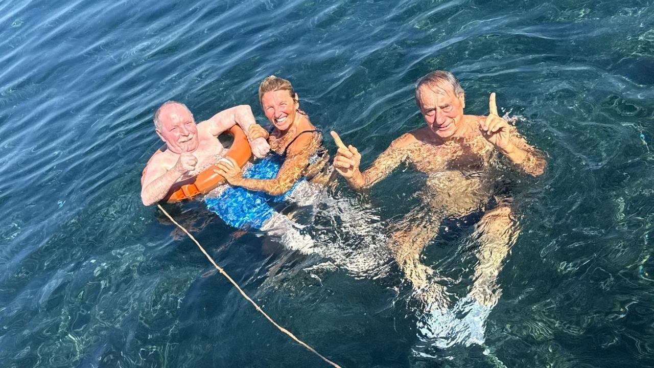 Un momento del viaggio in mare di Mauro alle Secche della Meloria