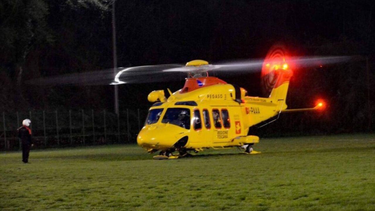 Un elisoccorso Pegaso durante un intervento