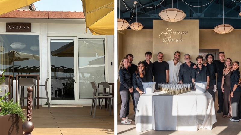
	L'ingresso del ristorante e lo staff al completo

