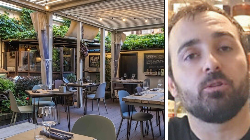 Una foto del locale e il titolare Micheal Carnesecchi