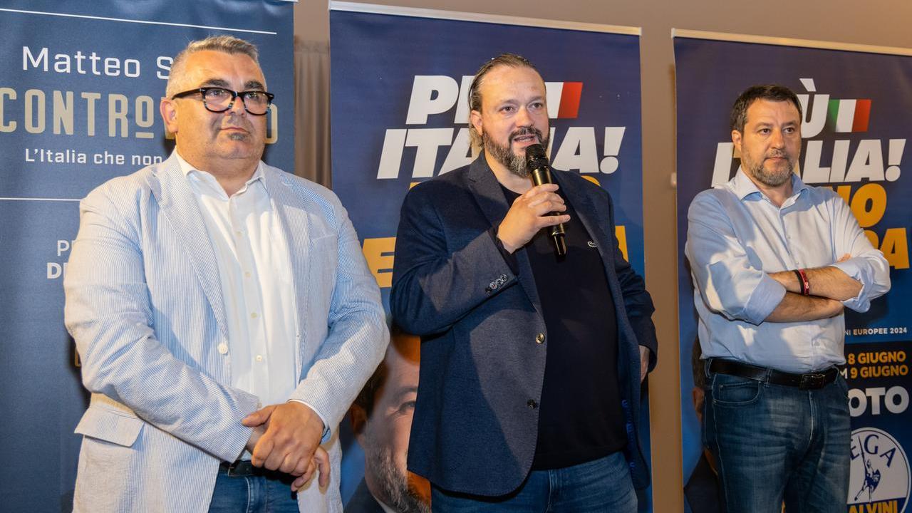 Matteo Salvini arriva a Ferrara