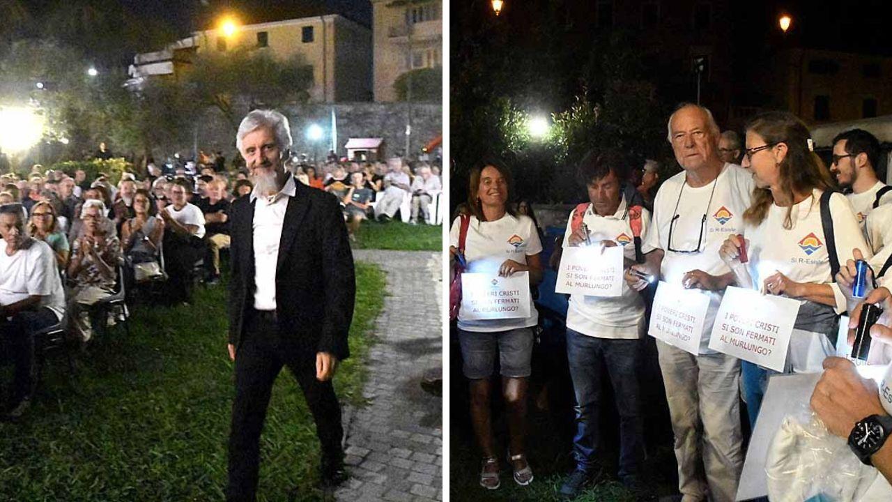 Ascanio Celestini e i cittadini che protestano per il caso Murlungo