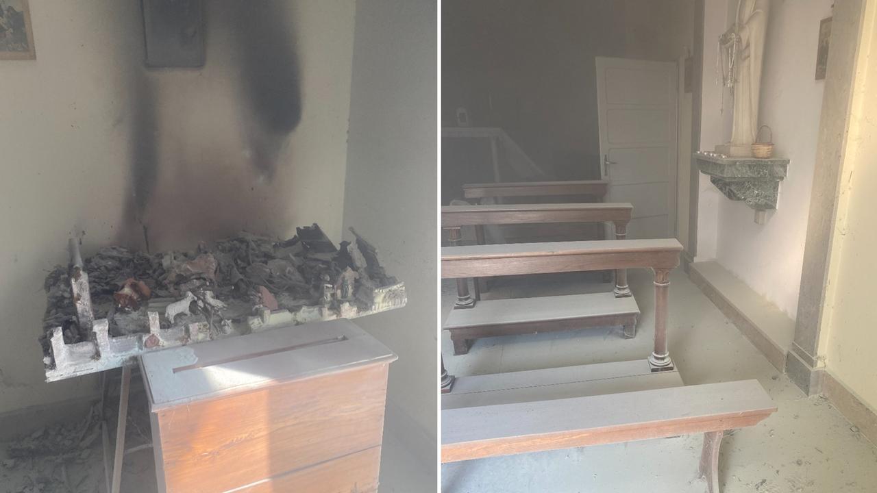 La chiesetta di San Cesario dopo l'incendio