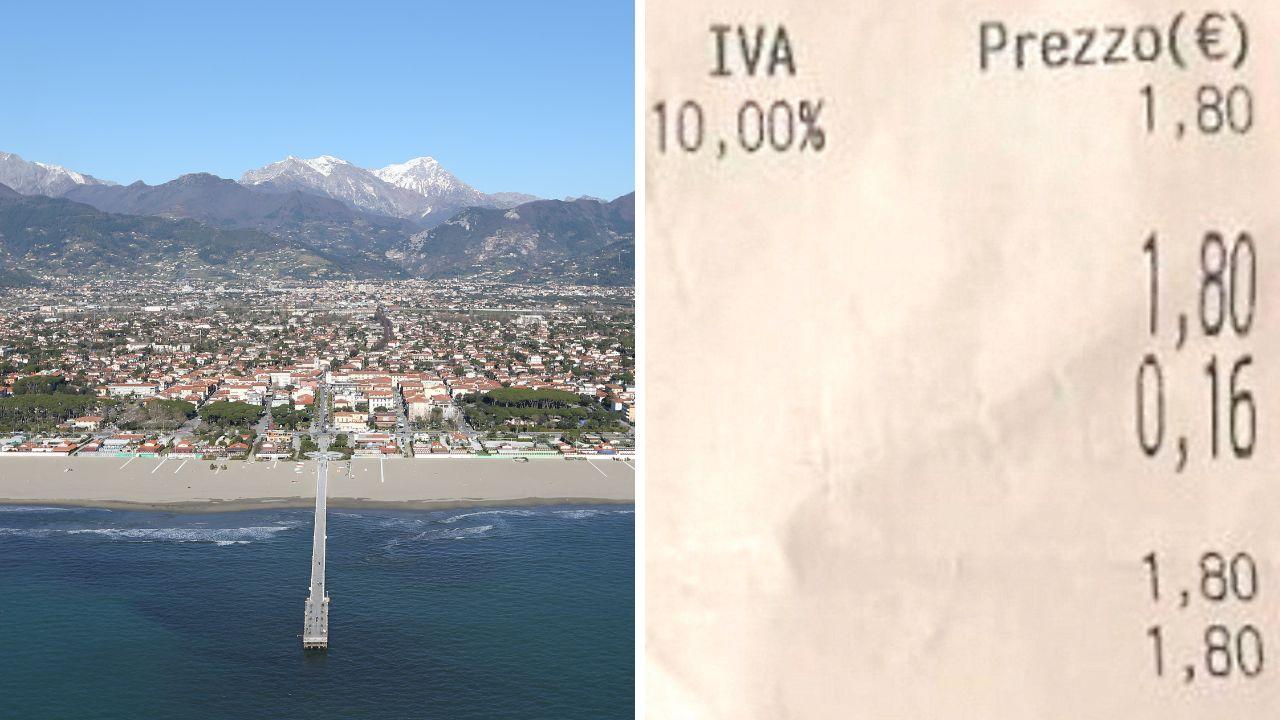 Parte dello scontrino dove è indicato il prezzo e il pontile di Forte (foto archivio)