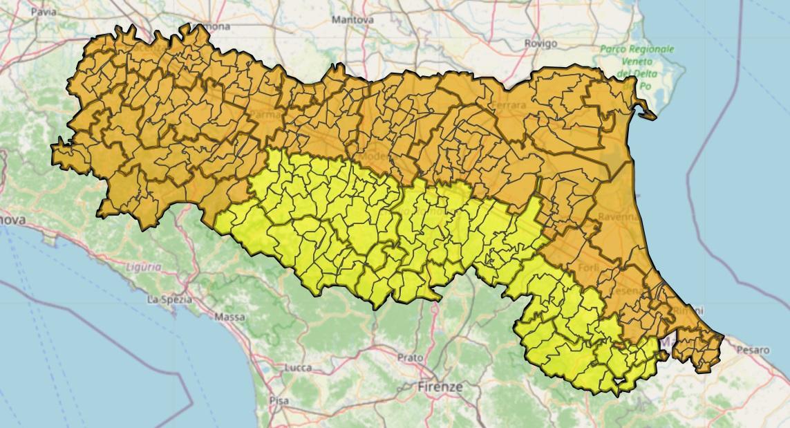 Pioggia e vento forte dopo il grande caldo: allerta arancione in Emilia Romagna