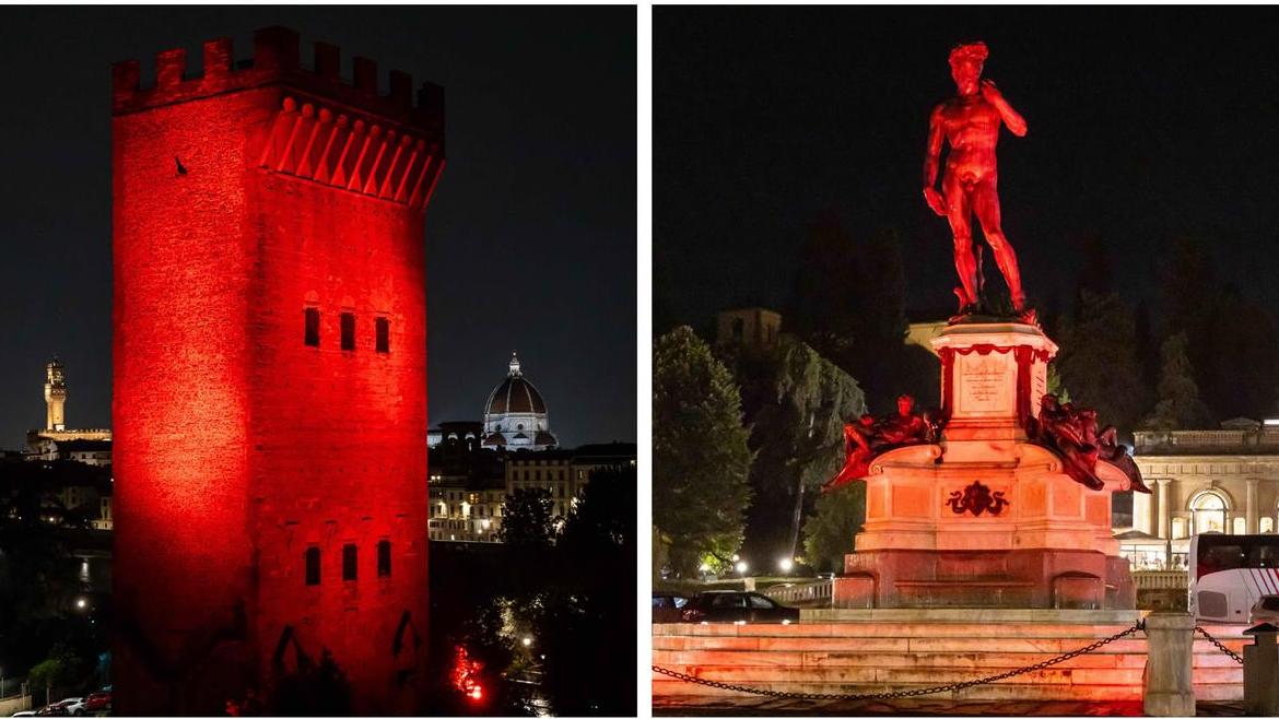 Il David, San Niccolò e le porte di Firenze si accendono di rosso per Lorena Isceri