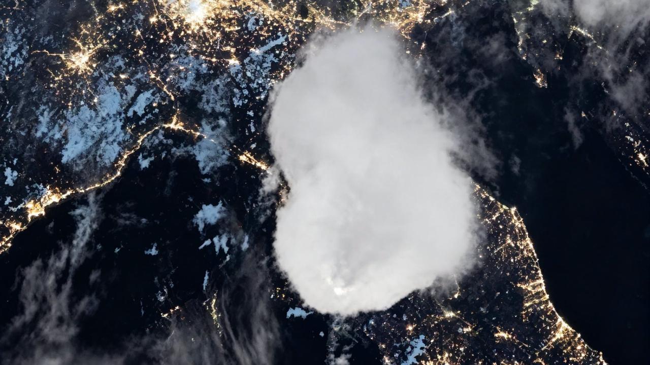 
	Il temporale che ha attraversato la Toscana nell'immagine satellitare

