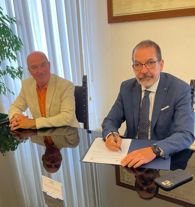 Il sindaco Luca Salvetti (a sinistra) con il prefetto Giancarlo Dionisi durante un "Cosp"