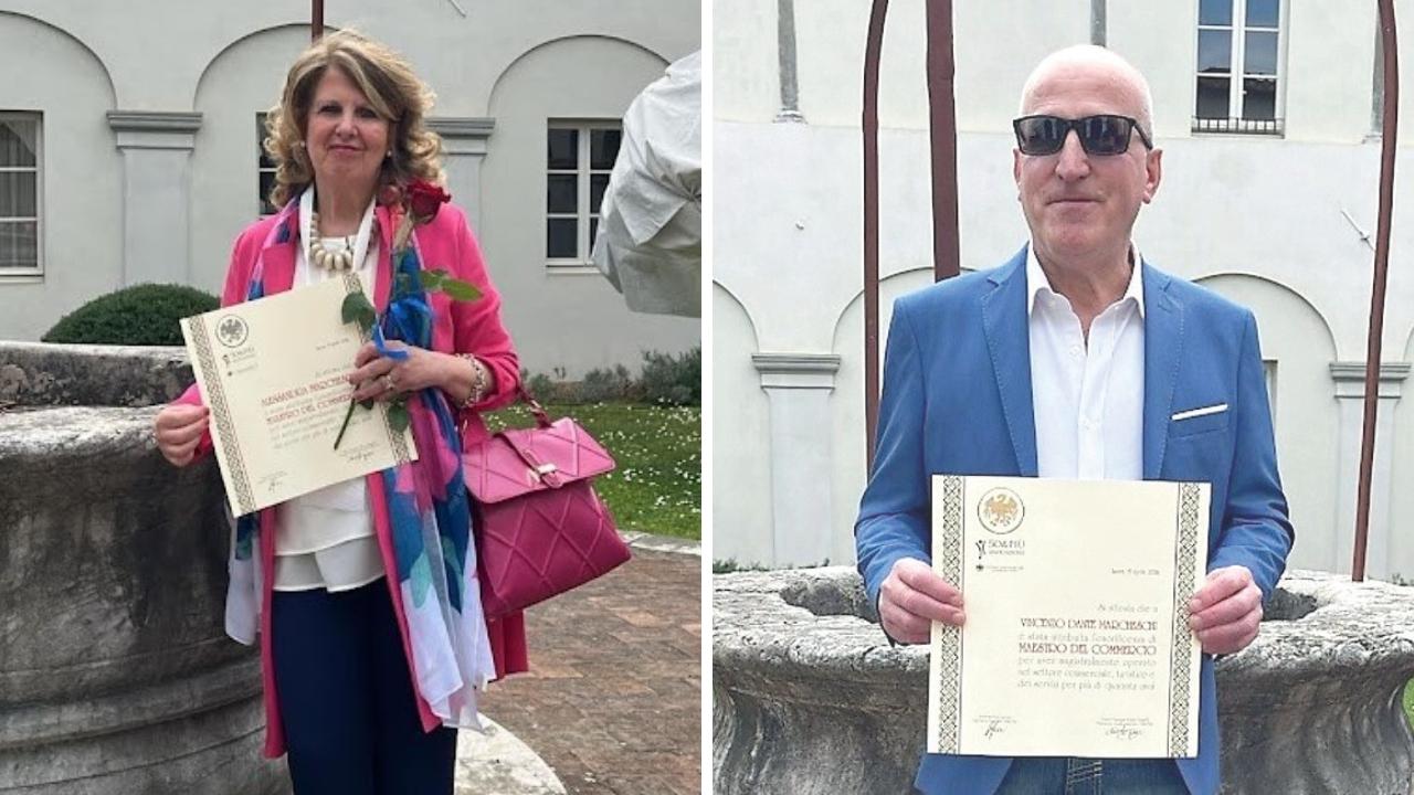 
	Alessandra Marcheschi e il fratello, che ha lo&nbsp;stesso nome del fondatore, Dante Marcheschi

