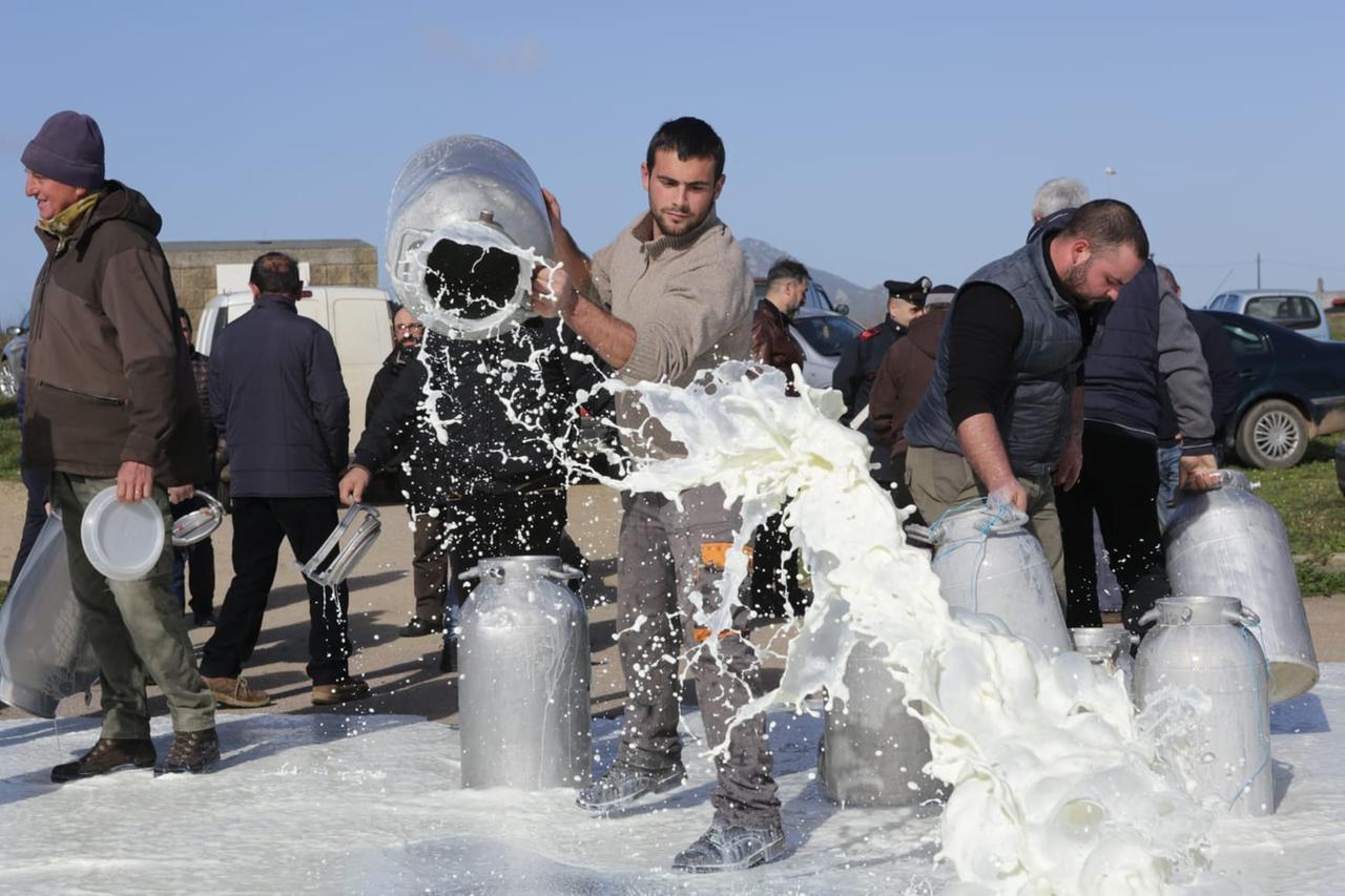 
	Un'immagine delle proteste dei pastori nel 2019 per il prezzo del latte (foto mauro chessa)

