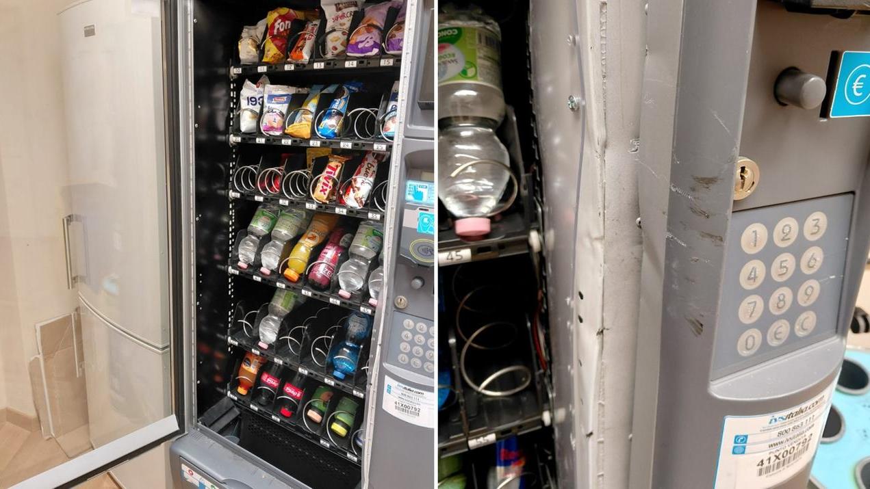 Il distributore automatico scassinato