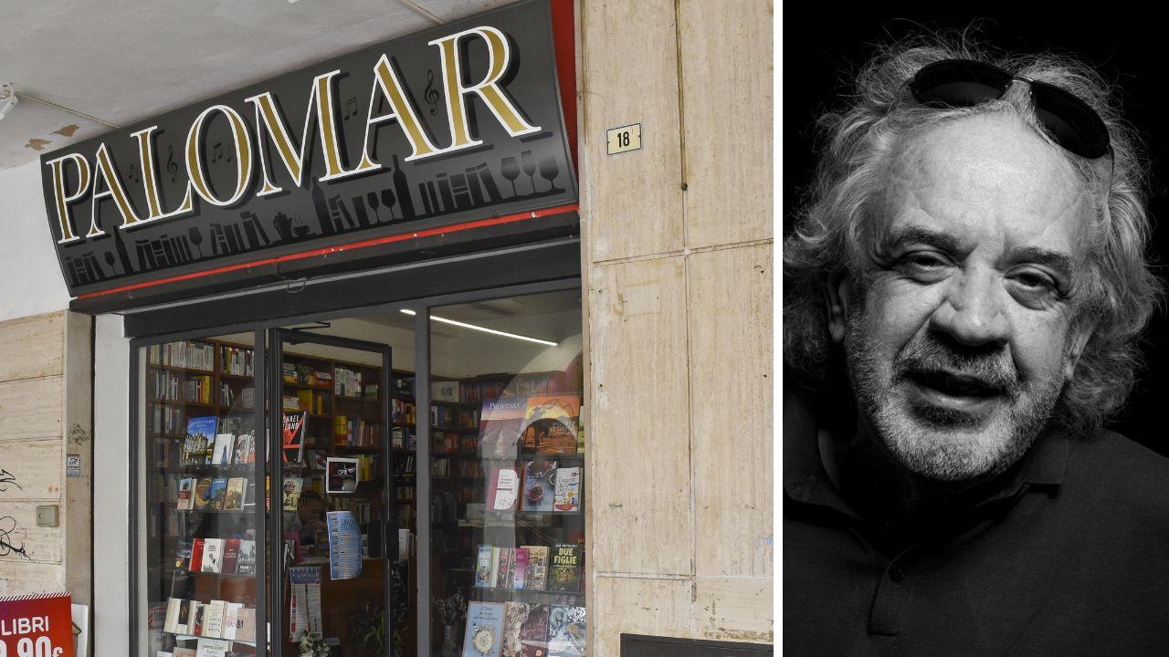 La libreria Palomar a Grosseto, a dx Massimo Marinotti