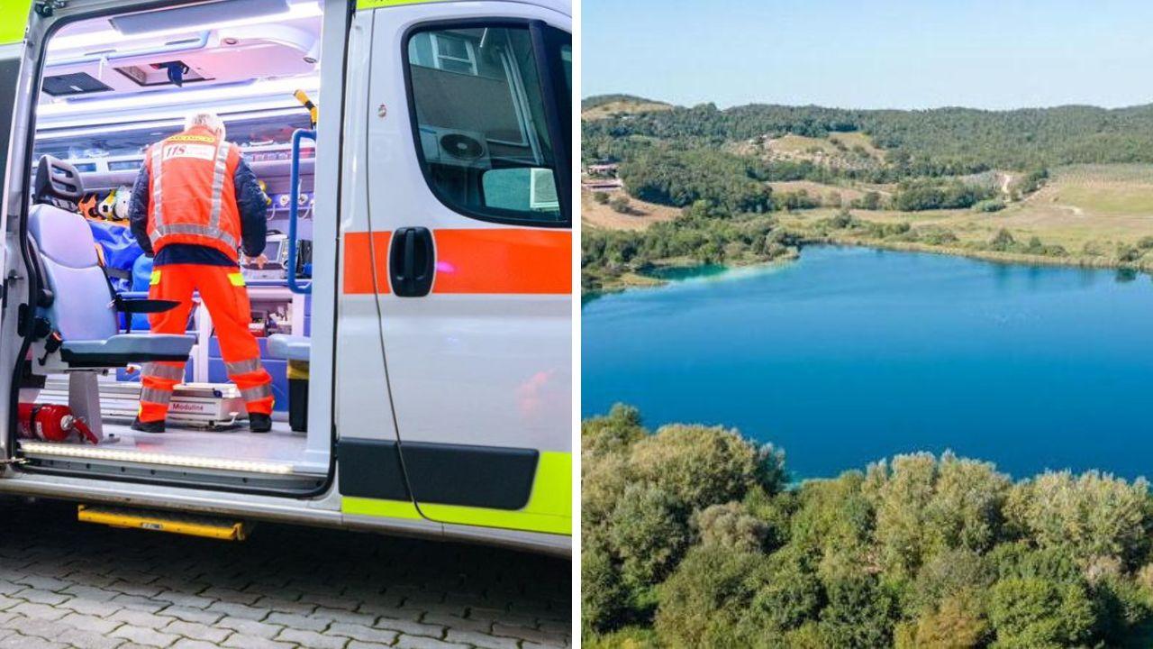 
	Il lago e un'ambulanza (foto archivio)

