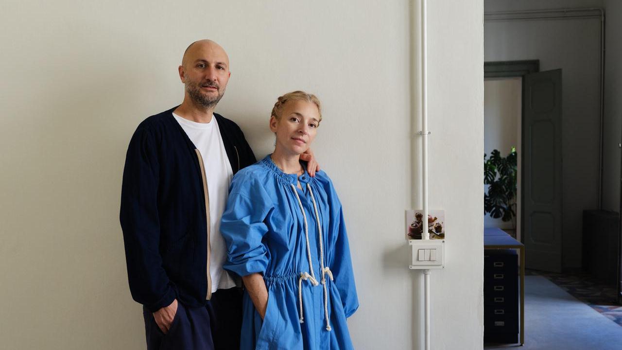 Valerio Tamagnini con la compagna Sara Tamagnini nella sede di Studio Blanco
