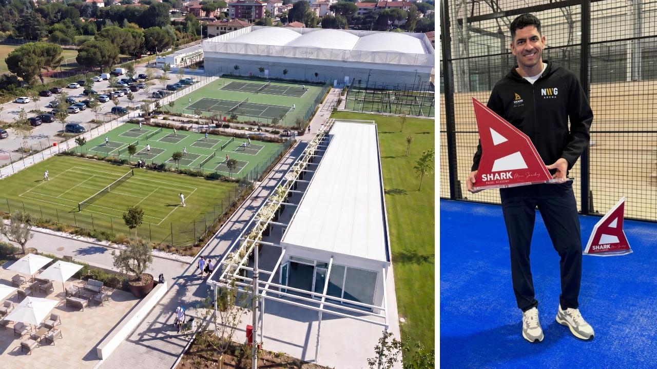 
	La Nwg Arena vista dall'alto e il campione di padel Maxi Sanchez&nbsp;

