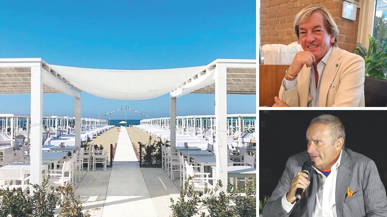 A sx il Bagno Cesare, a dx dall'alto Gabriele Matteoni e Sergio Iorio