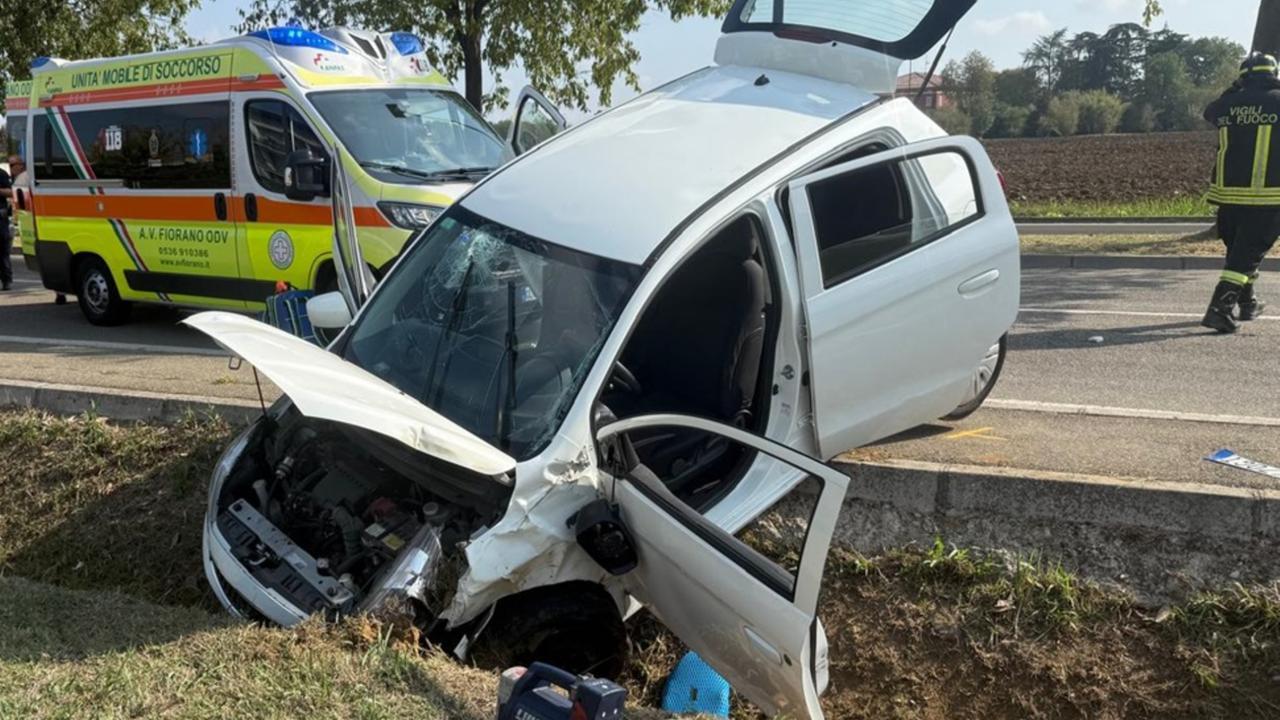 Incidente a Maranello: l'auto finita nel fossato