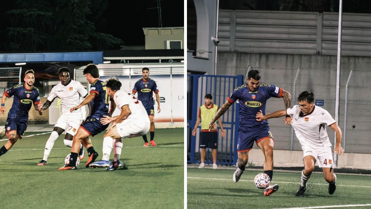 Due momenti del match in terra laziale (foto Guidonia Fb)