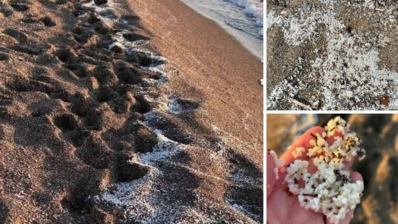 I granuli bianchi sulla spiaggia di Rimigliano