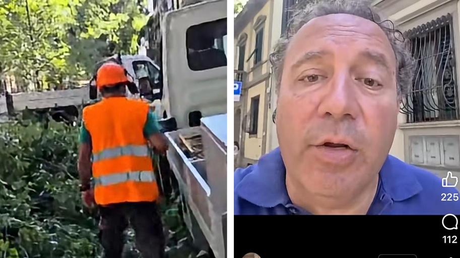 Un frame di uno dei video girati dal consigliere leghista, a dx Guglielmo Mossuto durante la sua video-denuncia