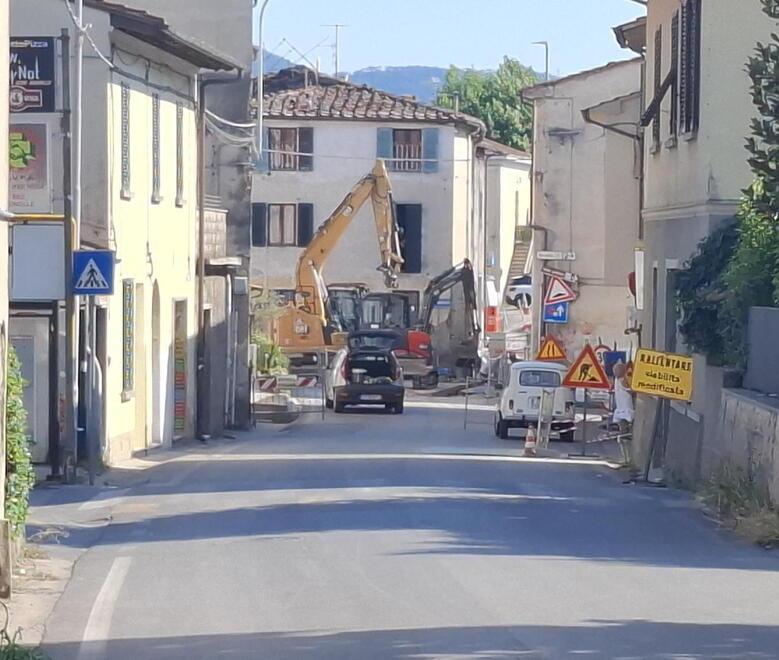 
	La strettoia durante i lavori

