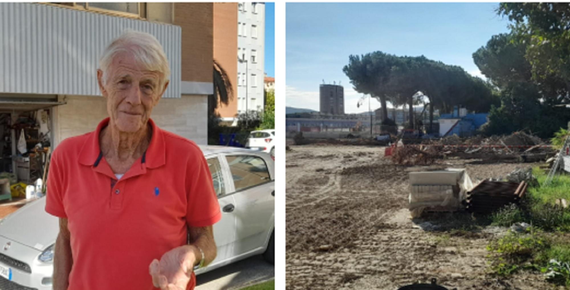 Sergio Manteri e l'area sequestrata