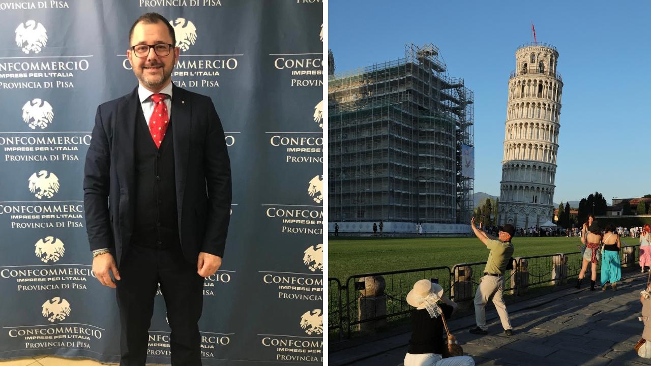 
	<strong>Andrea Romanelli</strong>, presidente di FederAlberghi Confcommercio Pisa e la Torre di Pisa

