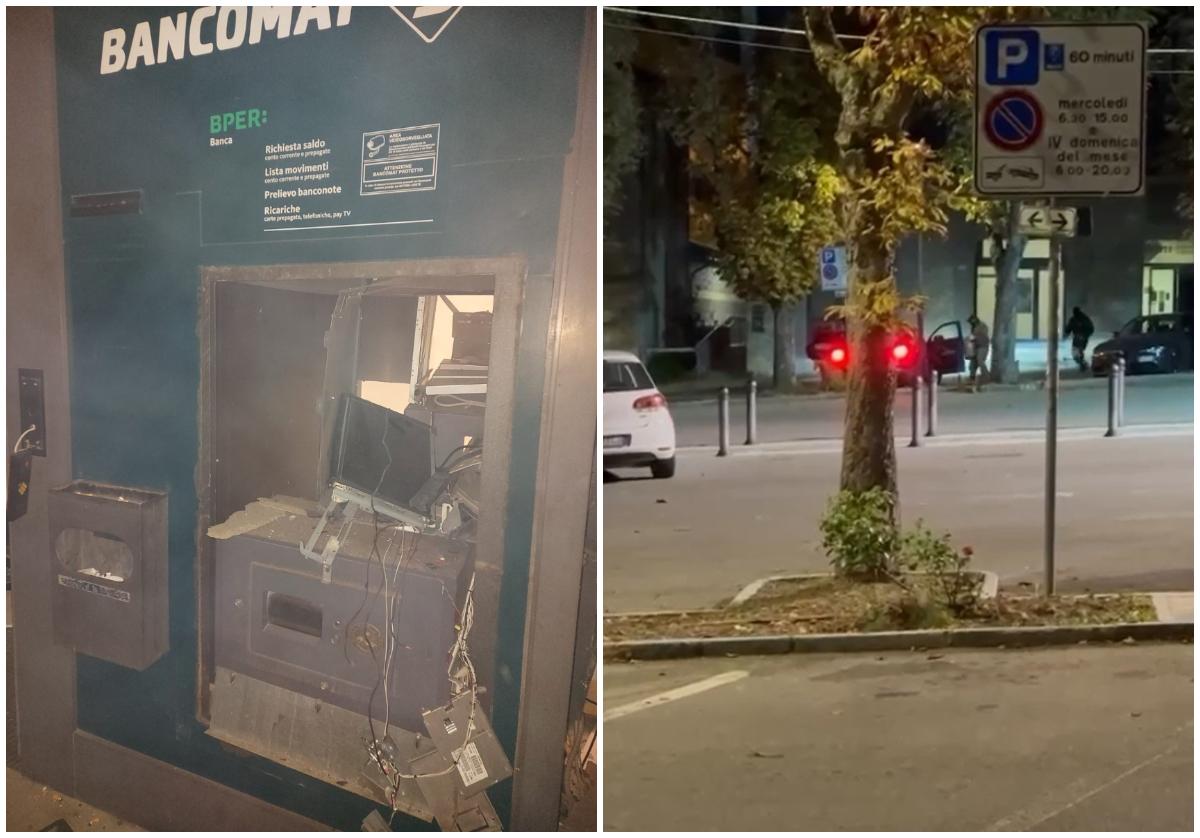 
	L'atm distrutto e la fuga ripresa da un testimone

