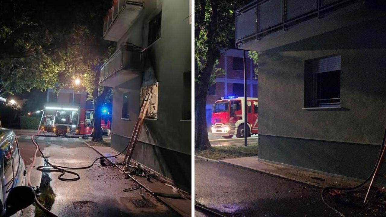 
	La palazzina e i vigili del fuoco sul posto (a sinistra, la foto dal sindaco, a destra dei vigili del fuoco)


