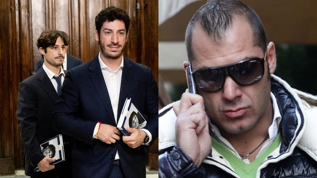 A sinistra Sirio e Renzo Bossi, a destra Riccardo Bossi