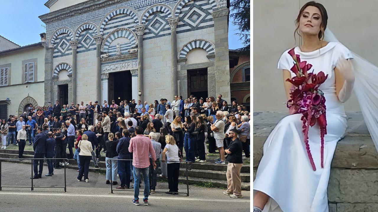 
	La 31enne e un momento&nbsp;della cerimonia funebre (foto Nucci/Trimboli)

